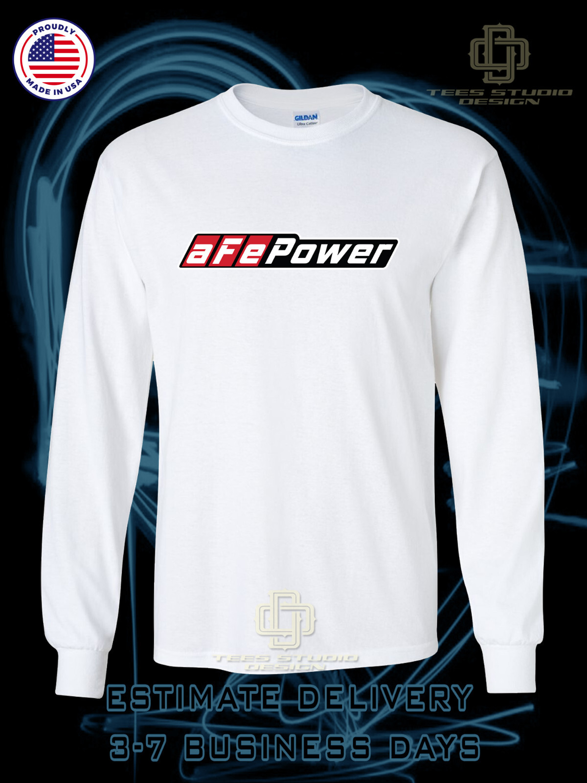 New aFe POWER Logo Men's T-Shirt American Long Sleeve Dotees Tee Shirt gallery