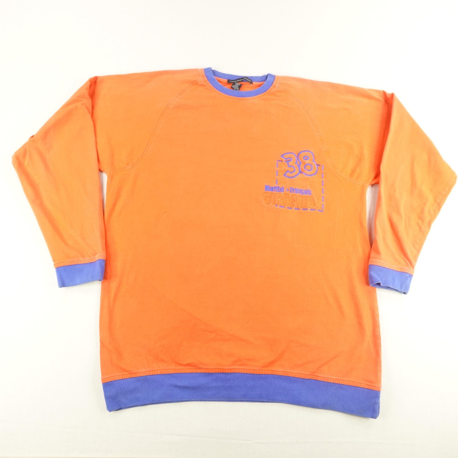 Vintage Marithe Francois Girbaud Shirt Mens XL Orange Blue Heavyweight Y2K Tee ^ gallery