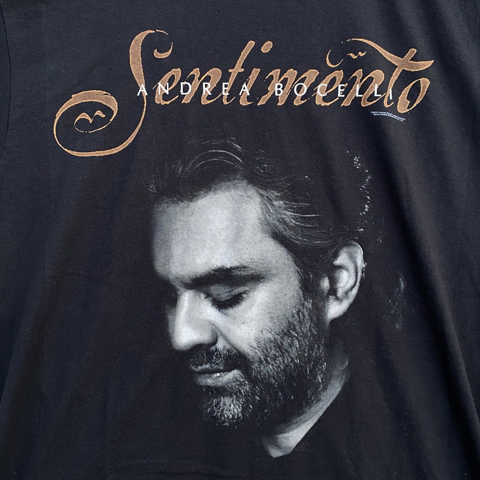 VINTAGE Andrea Bocelli Shirt Adult Large Mens L SENTIMENTO Graphic Print Tee gallery