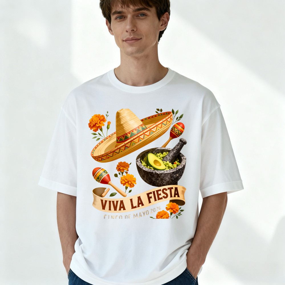 Cinco de Mayo Viva La Fiesta T-Shirt, Sombrero & Guacamole Tee gallery