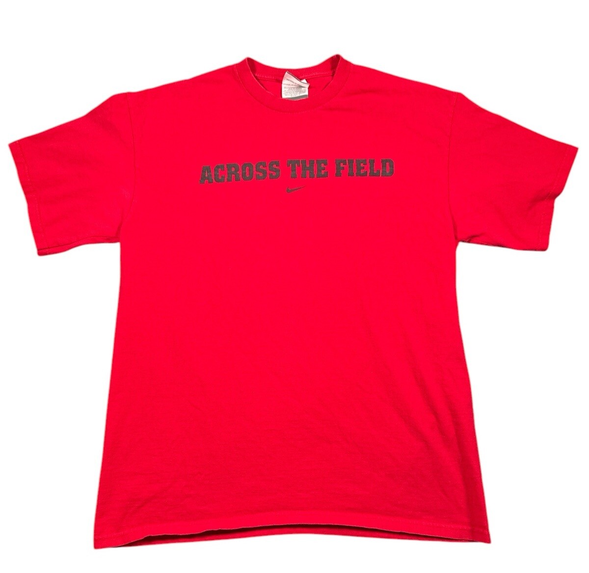Nike Accross the Field T Shirt Mens Large Red Short Sleeve Track & Field Logo