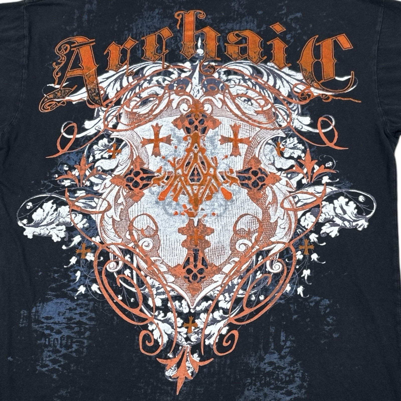 Vintage Affliction Archaic T Shirt Mens 3XL Grunge Punk Gothic Cross Y2K MMA USA gallery