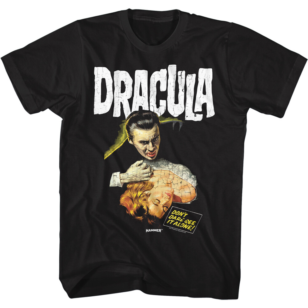 Hammer Horror Productions Dracula Movie Don't Dare See It Alone Men's T Shirt gallery