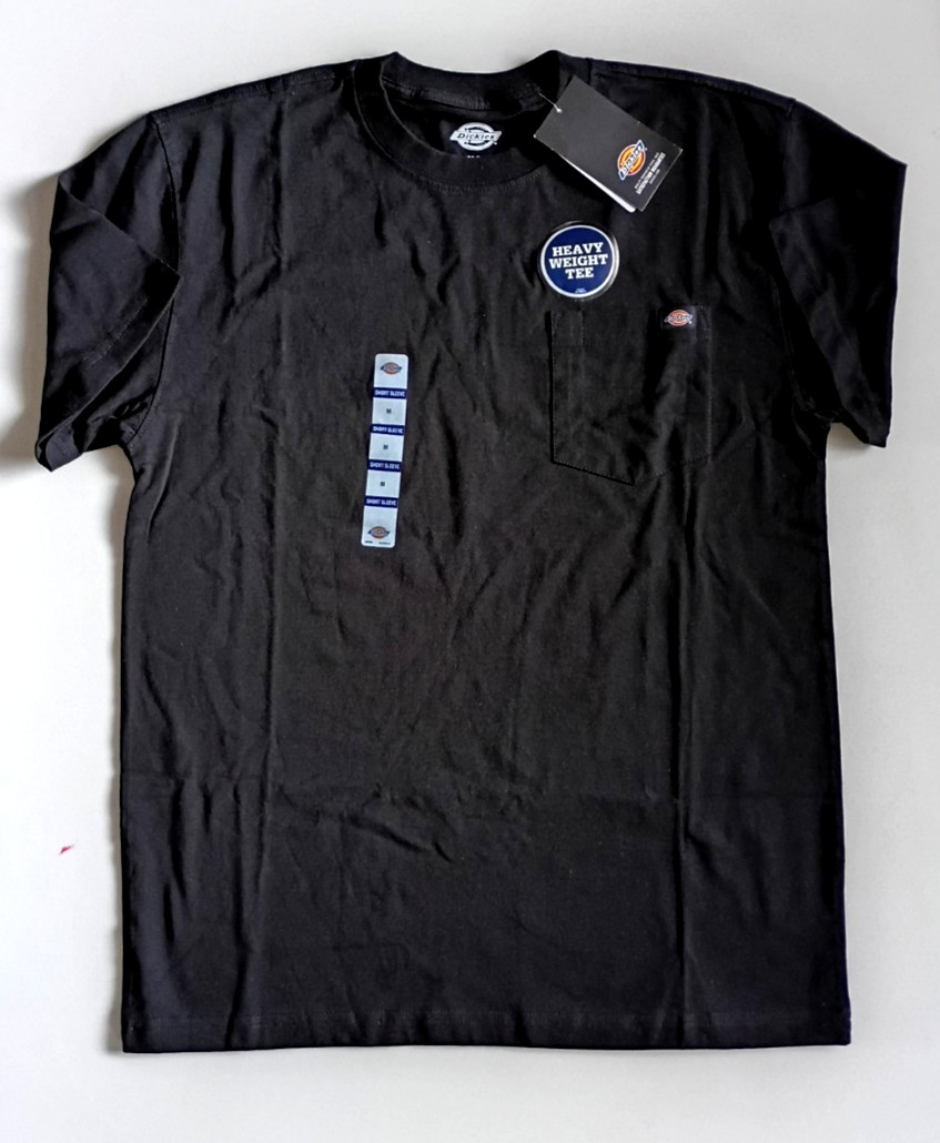 DICKIES HEAVY WEIGHT BLACK CREW NECK POCKET T SHIRT MEN'S SIZE M NWT gallery
