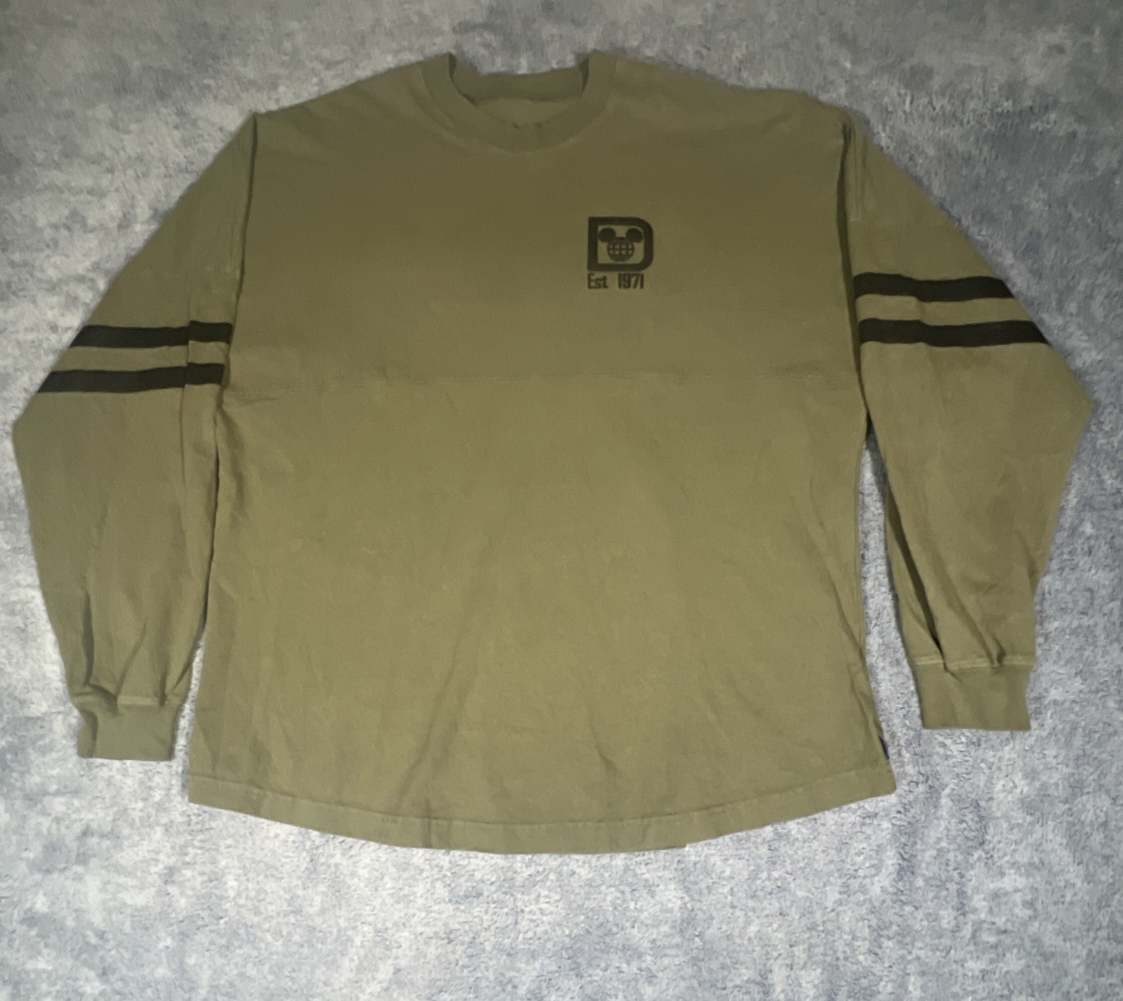 Disney Parks Spirit Jersey LS Pullover Men's XL Army Green Walt Disney World gallery