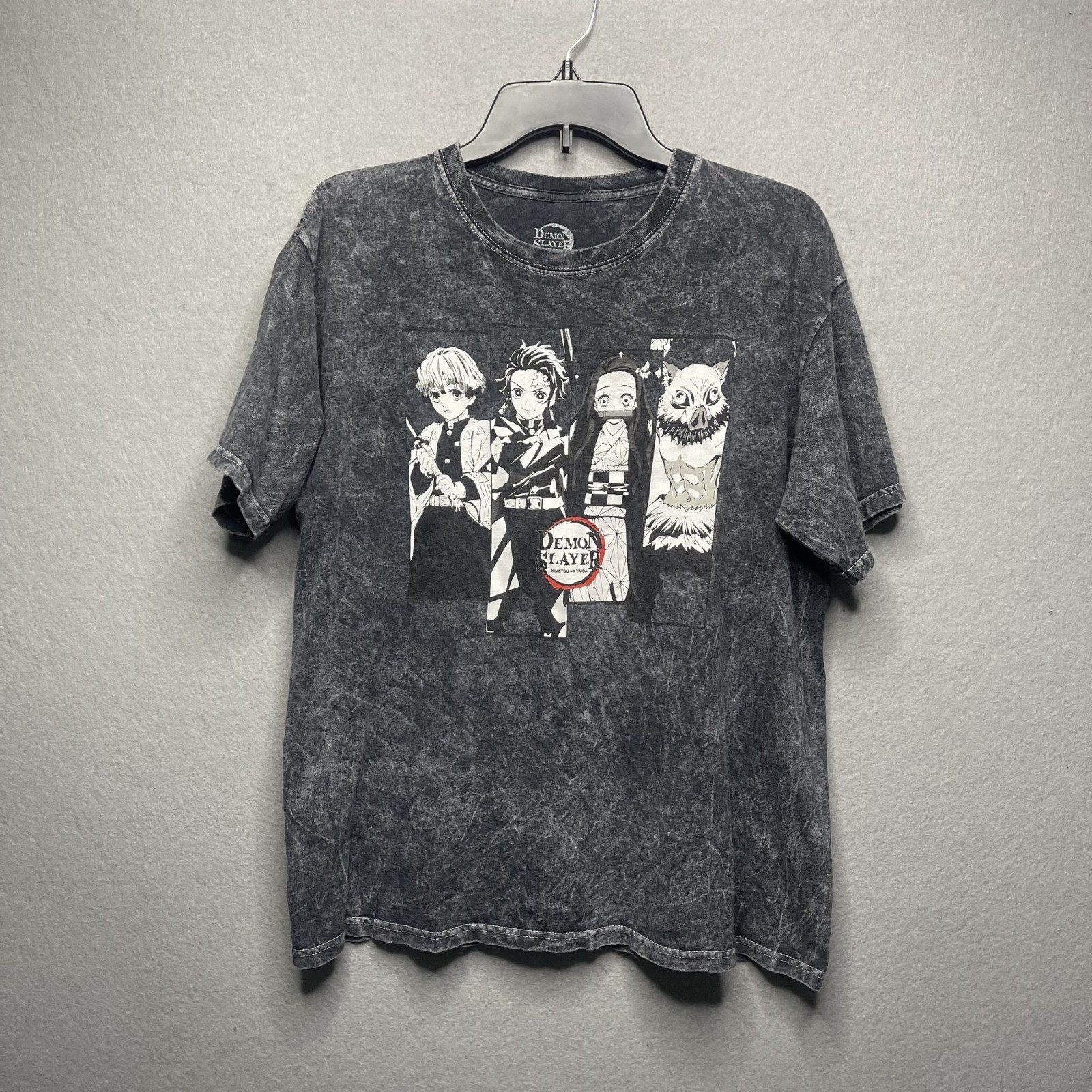 Demon Slayer Tanjiro Nezuko Zenitsu Hashibira Acid Wash Shirt Size L gallery