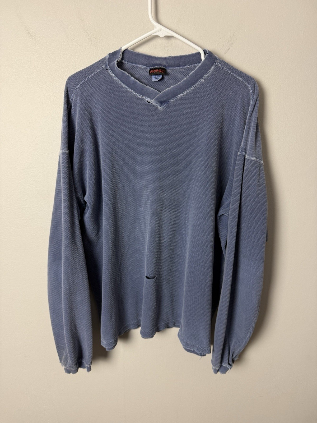 Vintage Gramicci Men’s M Blue 90s Long Sleeve Shirt Worn