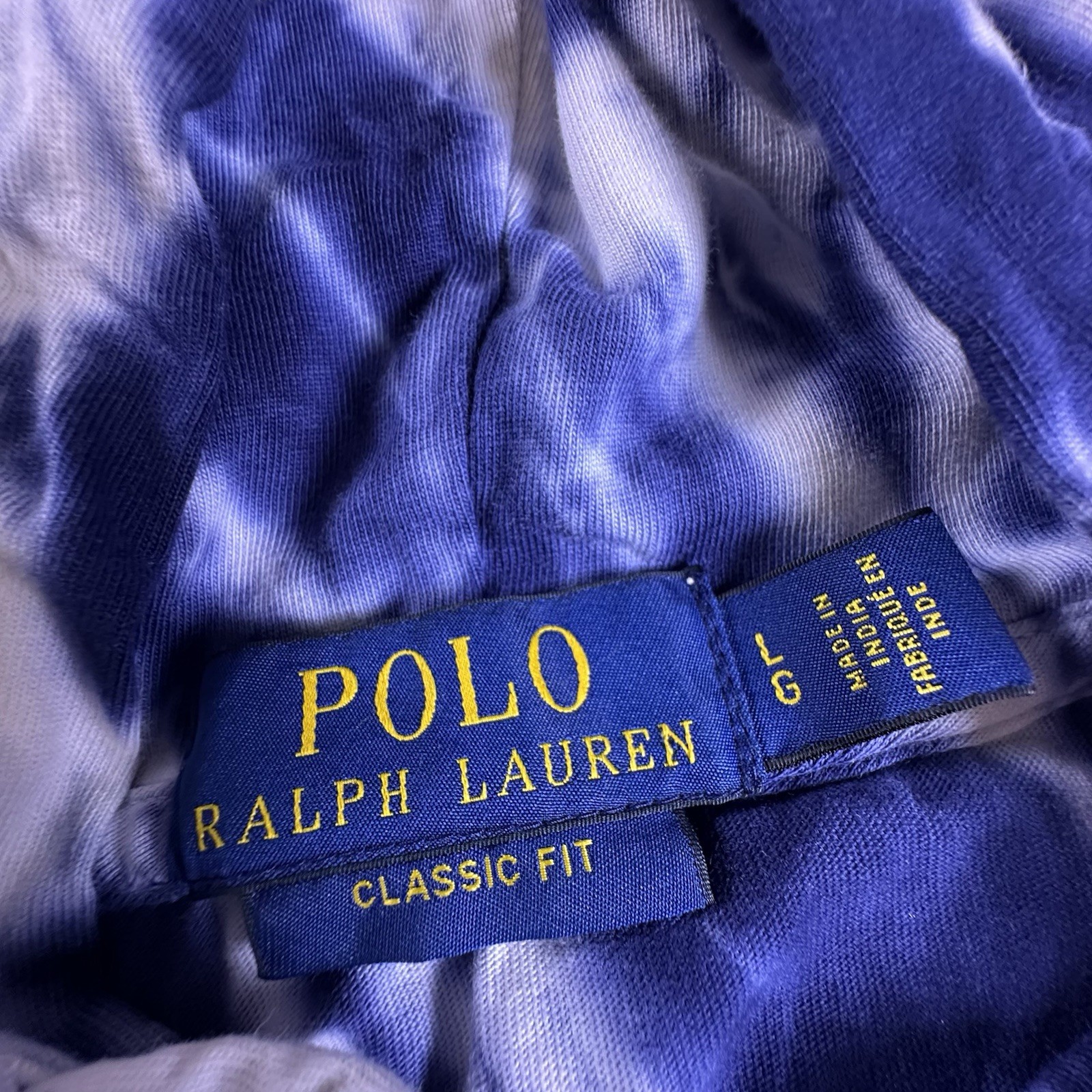 Polo Ralph Lauren Hooded T Shirt Mens L Red White Blue Tie Dye Long Sleeve Tee gallery