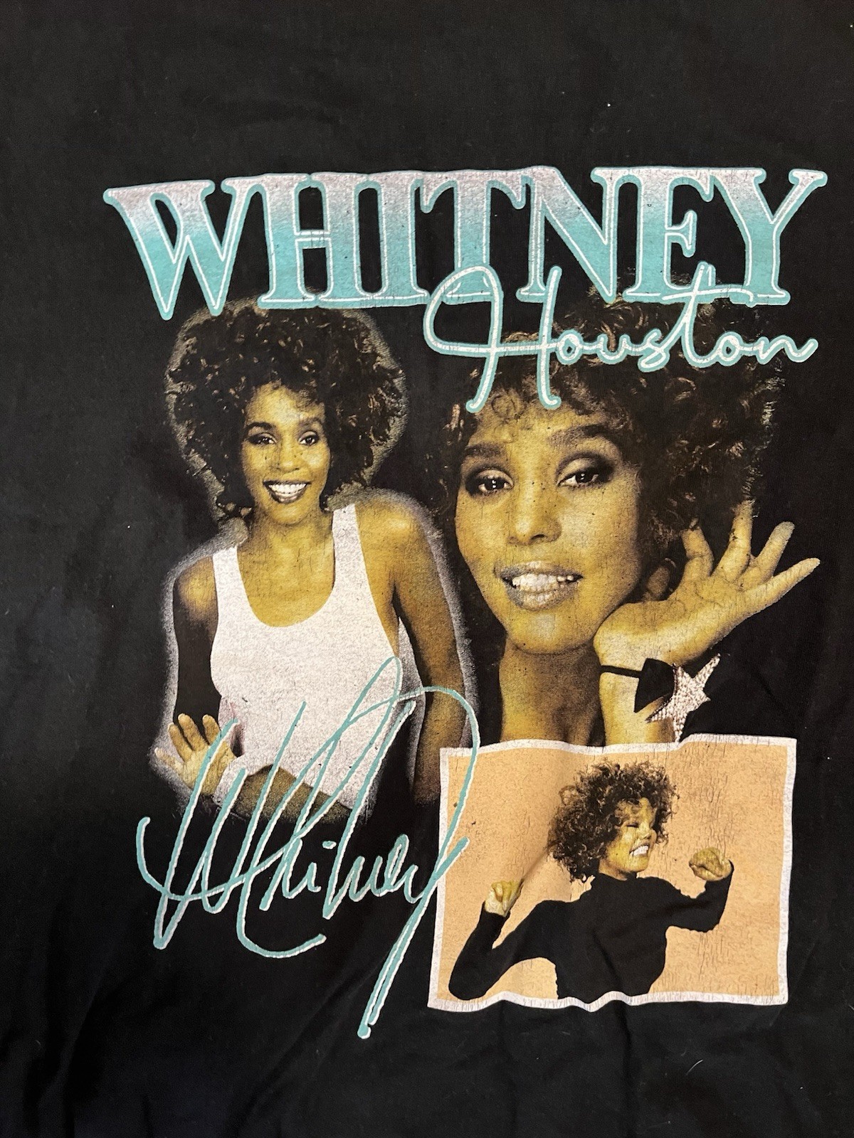 Whitney Houston Adult Size 2XL Black Rap Tee T Shirt RB QUEEN SOUL Graphic gallery