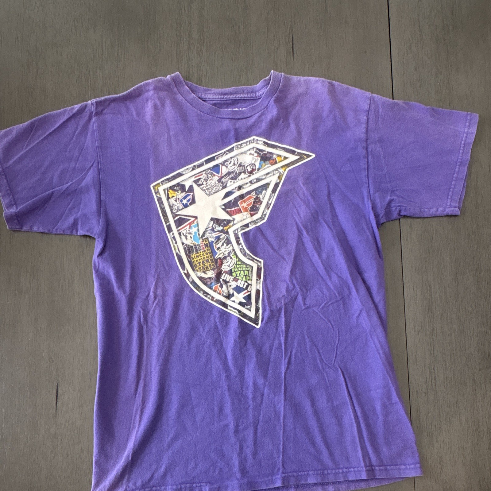 Famous Stars & Straps Purple Graphic Print Men’s T-Shirt M Cotton Crew Neck