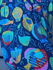 Ken Done Vintage Novelty Print Button Up Fish Pop Art Oceancore Deep Sea – S