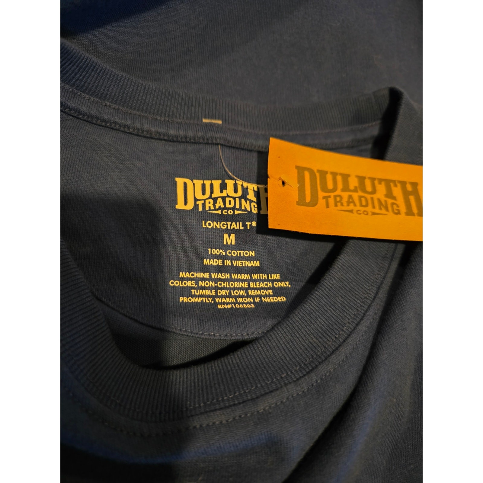 Duluth Trading Shirt Men Sz M Longtail T Navy Long Sleeve Cotton NWT gallery