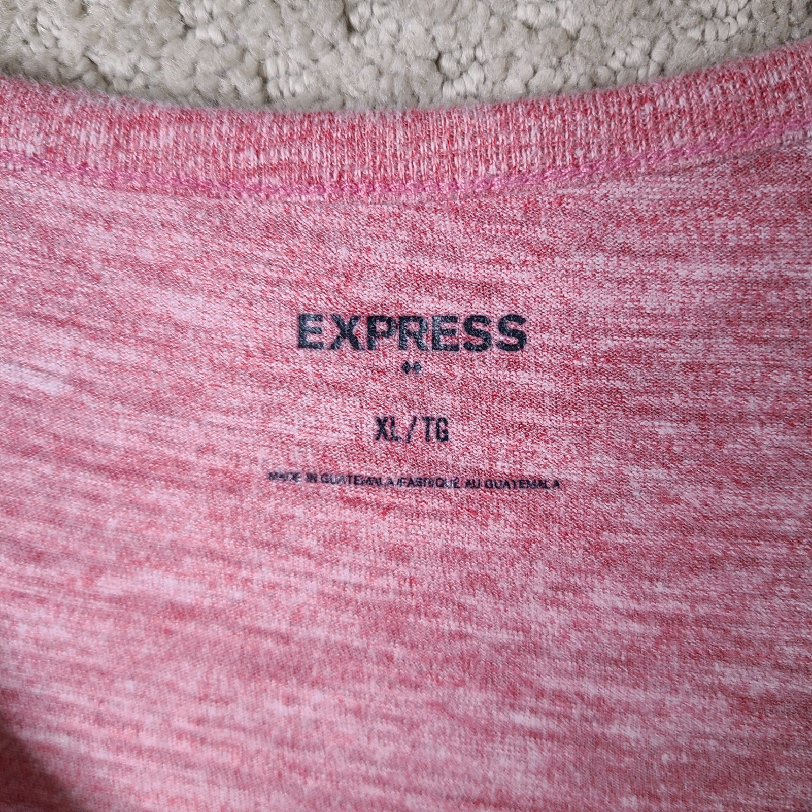 Express Shirt Mens XL Red White Gray Tank Top Colorblock Heather Cotton Blend gallery