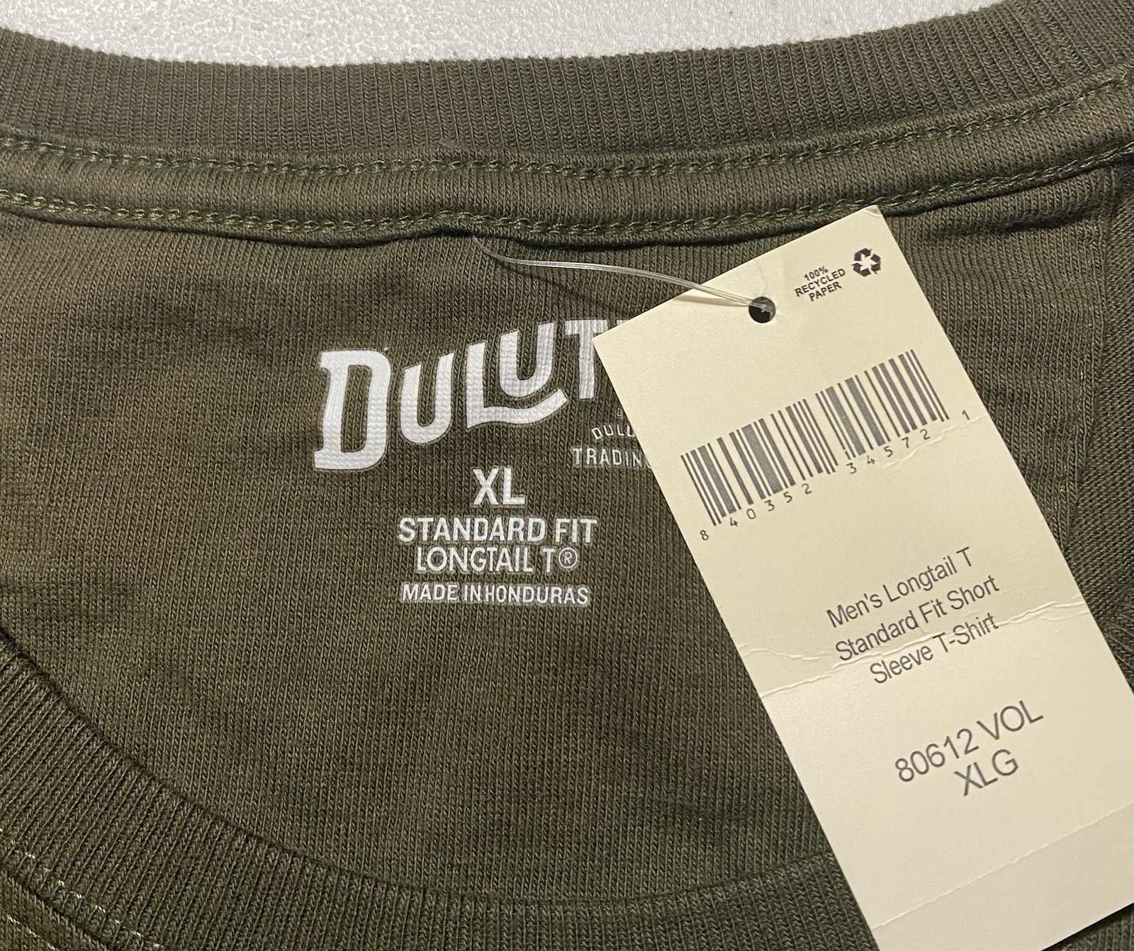 Duluth Trading Mens XL Standard Fit Longtail T-Shirt Short Sleeve Tee Olive New gallery