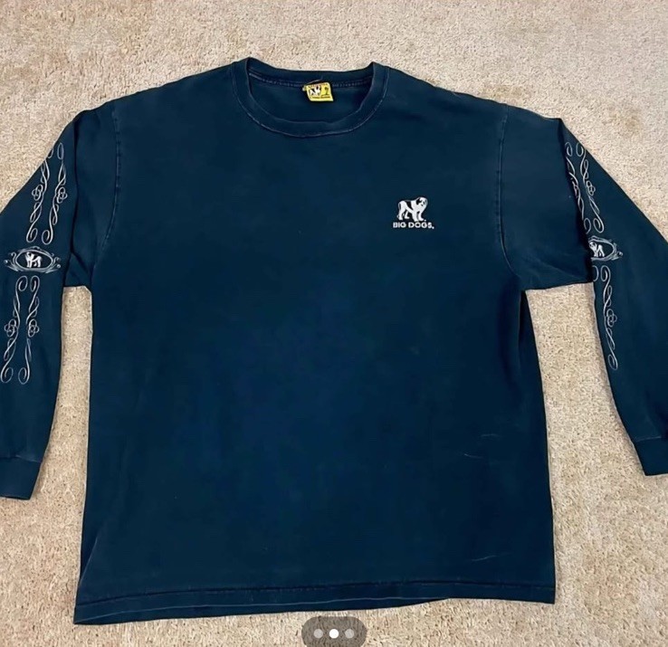 Big Dogs T-Shirt Mens XL Long Sleeve Cuff Logo Its Five O'Clock Somewhere Black gallery