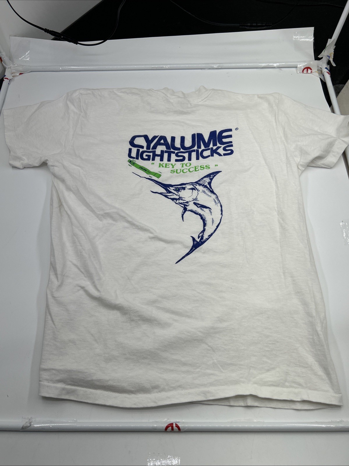 Vintage Cyalume Light Sticks Pocket T-Shirt Marlin Graphics XL Deep Sea Fishing gallery