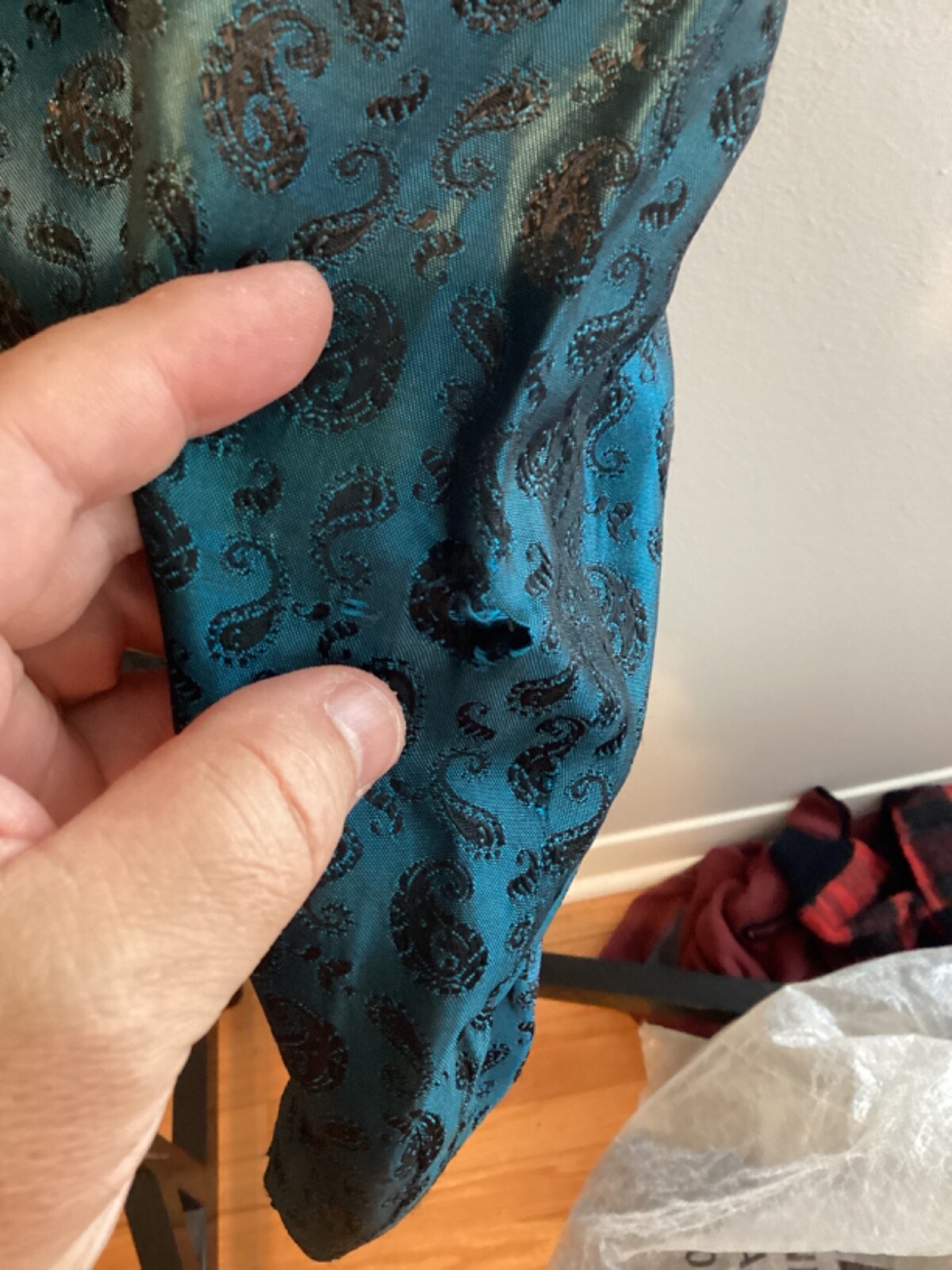 60s Vintage Men's Silk Brocade Blue Black Tux Dinner Jacket Size 42 MOD Atomic gallery