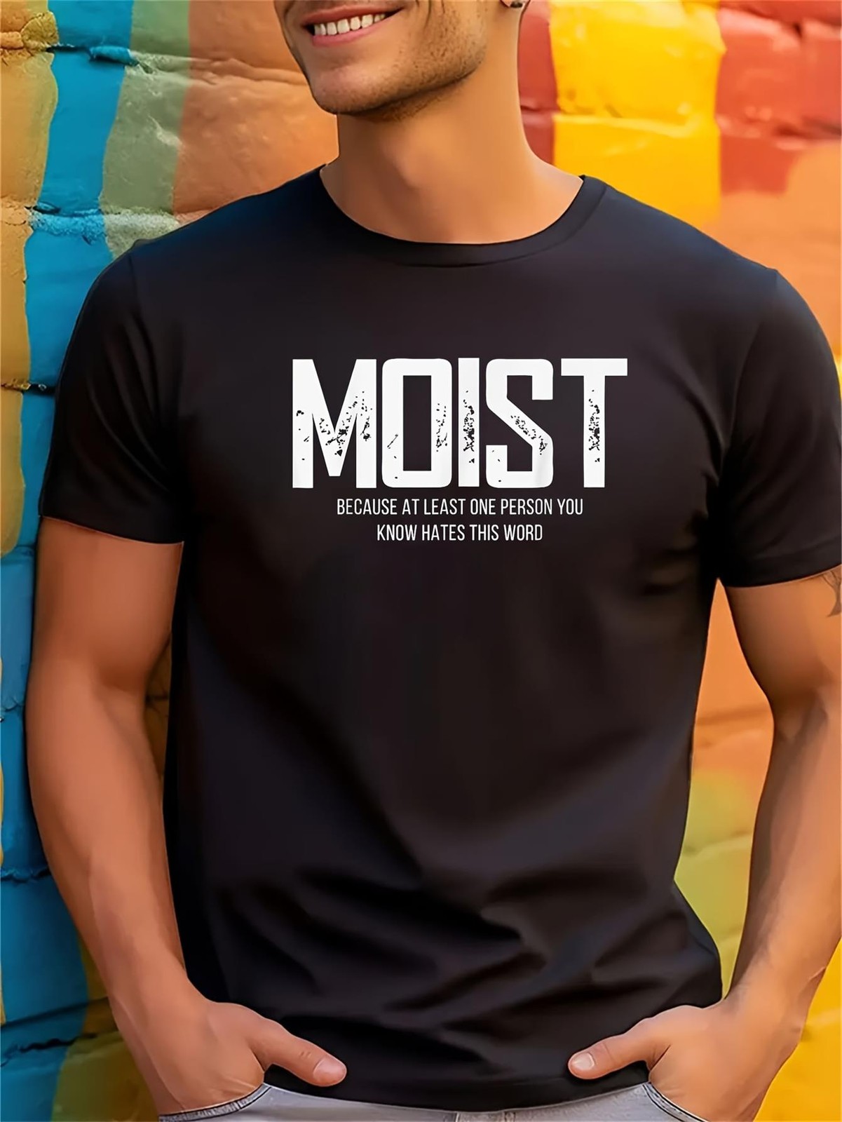 Available in 6 Sizes, This 180G Men'S Humorous Graphic Tee Features Black And gallery