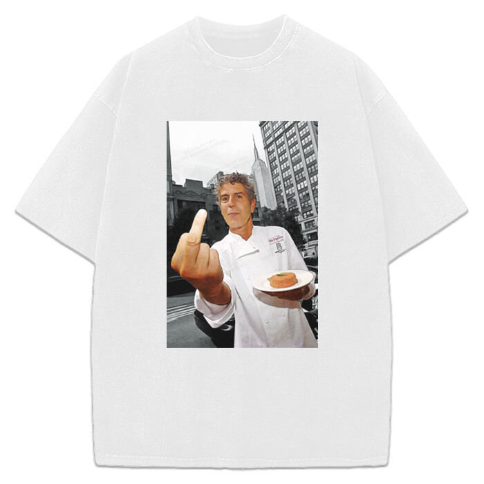 Anthony Bourdain Middle Finger T Shirt Parts Unknown Foodie Fan Shirt gallery
