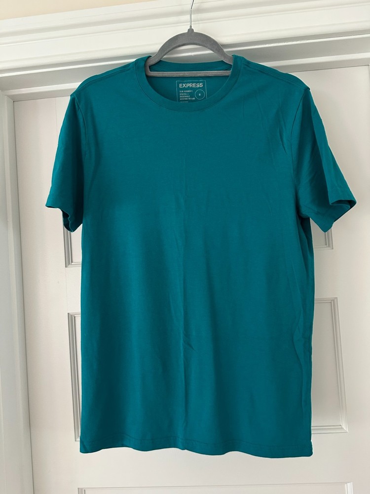 EXPRESS MENS CREW NECK SLIM SUPERSOFT TSHIRT BLUE SIZE M