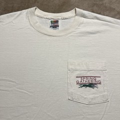 Vintage 90s Spring Gathering Pocket T Shirt XL Fruit Of The Loom USA Made Tee
