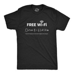 Mens Free WiFi T Shirt Funny Nerdy Math Equation Graphic Novelty Tee