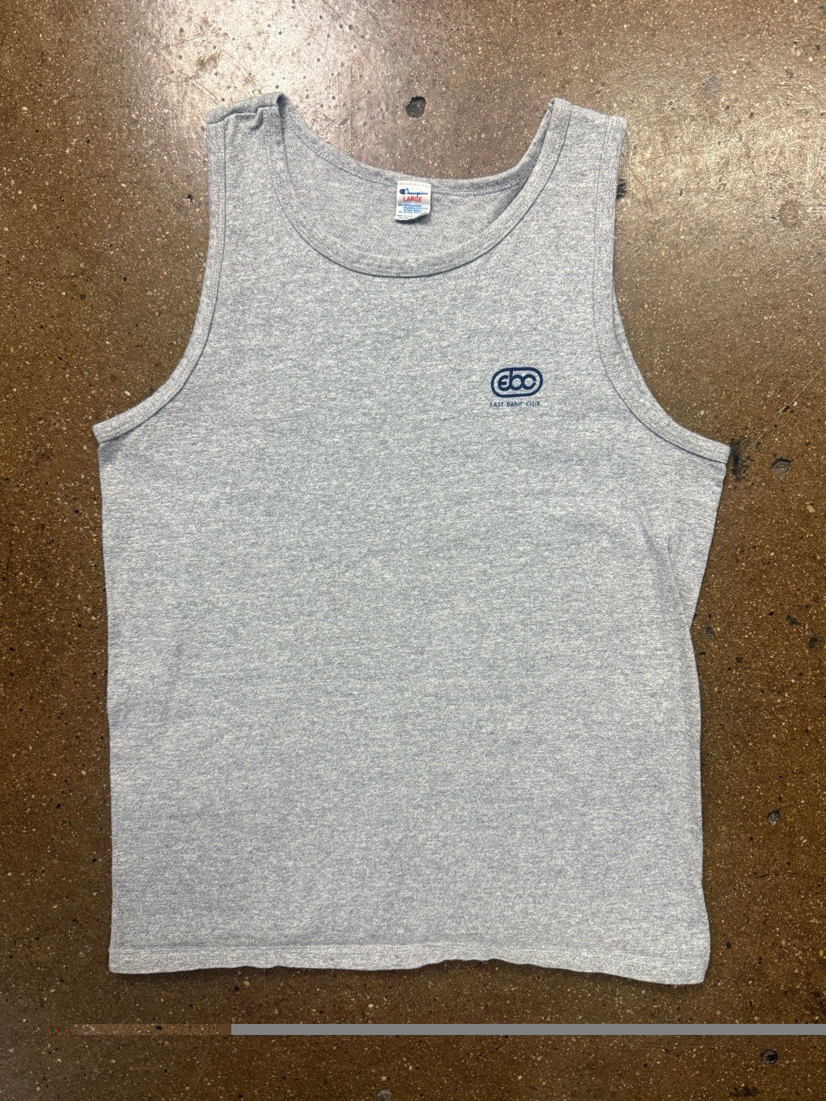 Vintage 80s Champion Tank Top Shirt Men’s Large Made In USA EBC East Bank Club