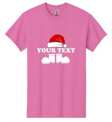 Personalized Custom Your Text Here Mens T Shirt Funny Santa Hat USA New Gift Tee