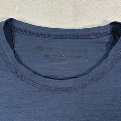 Peter Millar Excursionist Flex Performance Merino Tee Mens Medium Navy Blue Crew