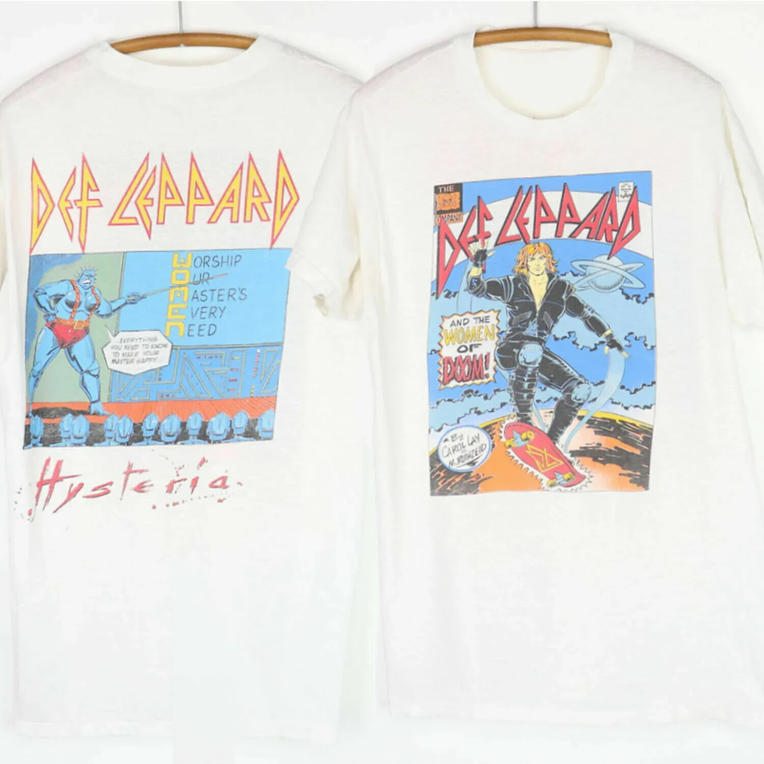 Vintage 1987 Def Leppard Hysteria Women Of Doom Tour Concert Rock Band T-Shirt gallery