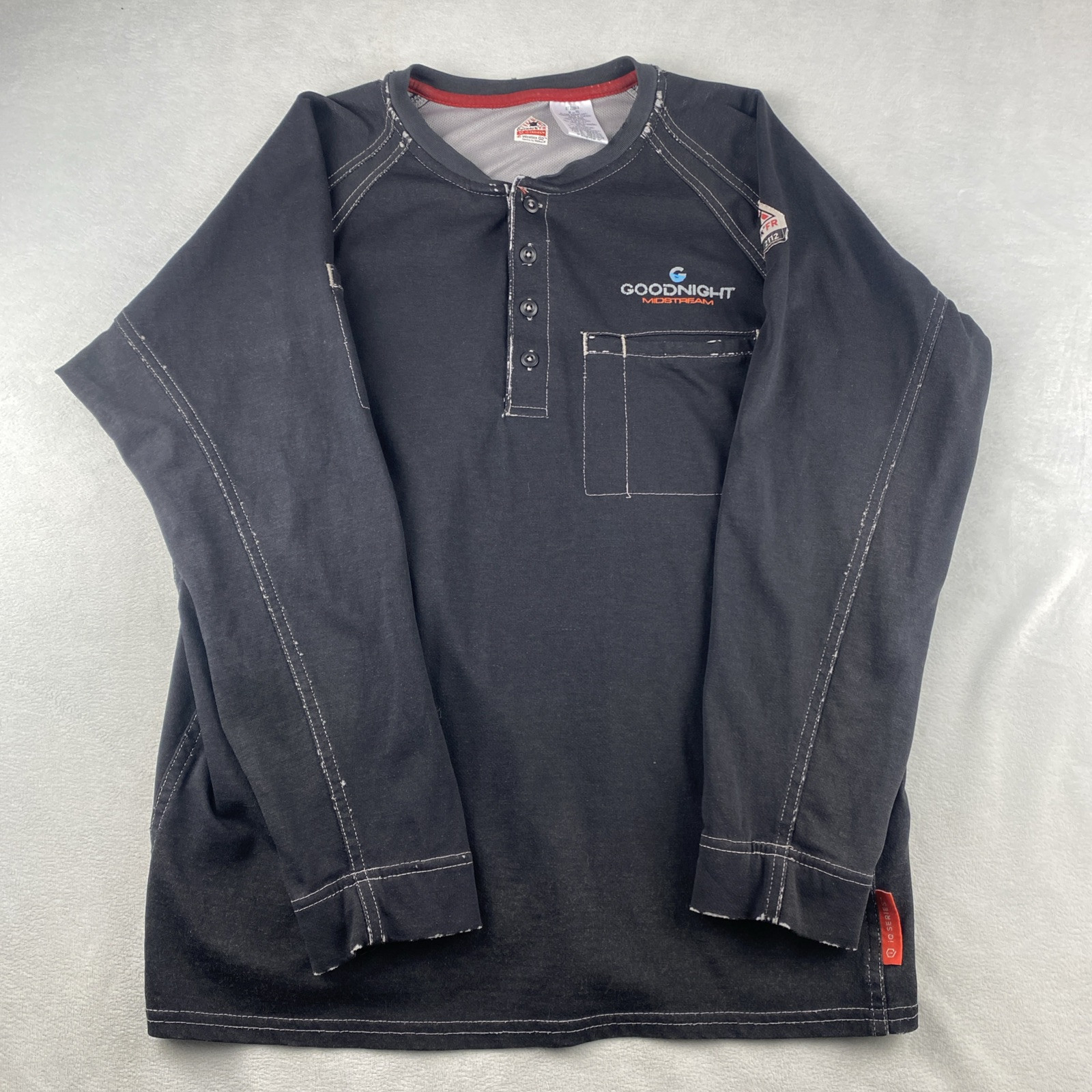 Bulwark FR IQ Series Henley Shirt Medium Black CAT2 2112 Westex Workwear gallery