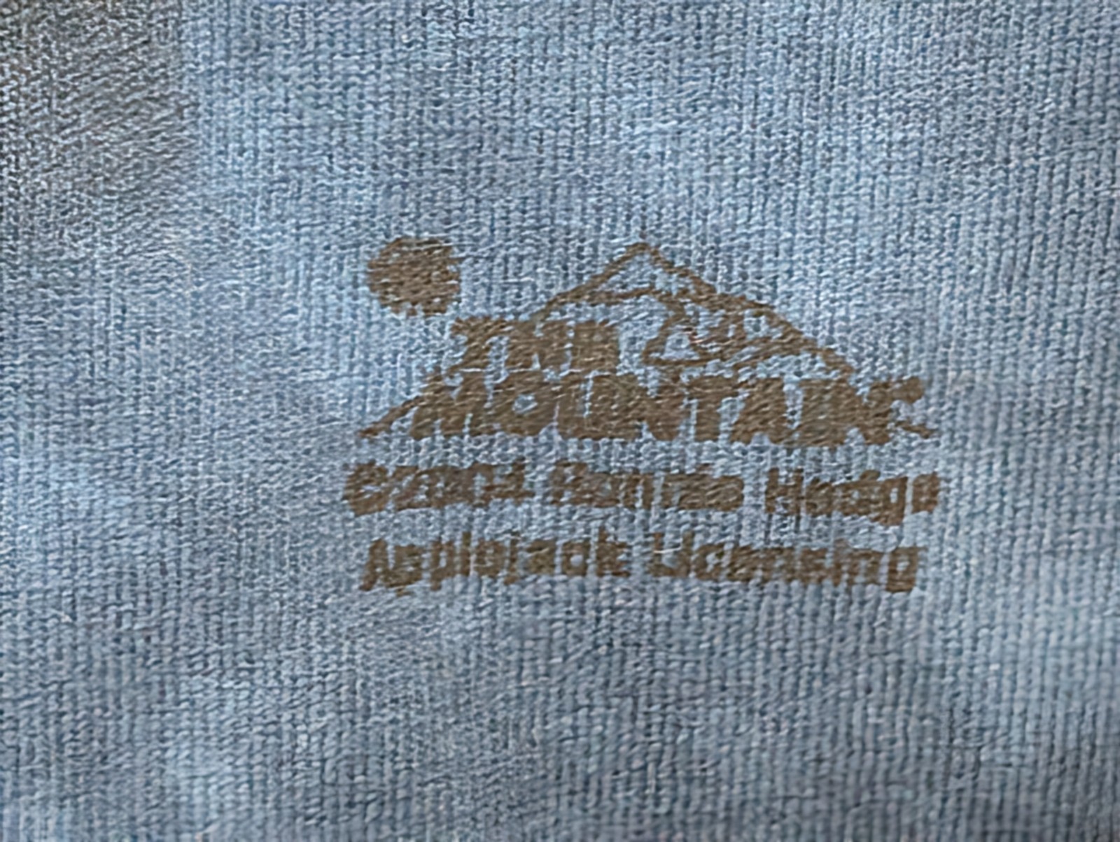 The Mountain Mens T-shirt Vintage 2004 Blue "Mountain Wolf" Leather Tag XL #6101 gallery