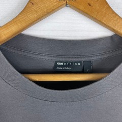 ASOS DESIGN oversized long sleeve t-shirt in gray with back print Mens Large
