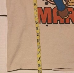 Super Mario Men’s Medium Off-White T-Shirt Video Game Graphic Tee Coins Power Up