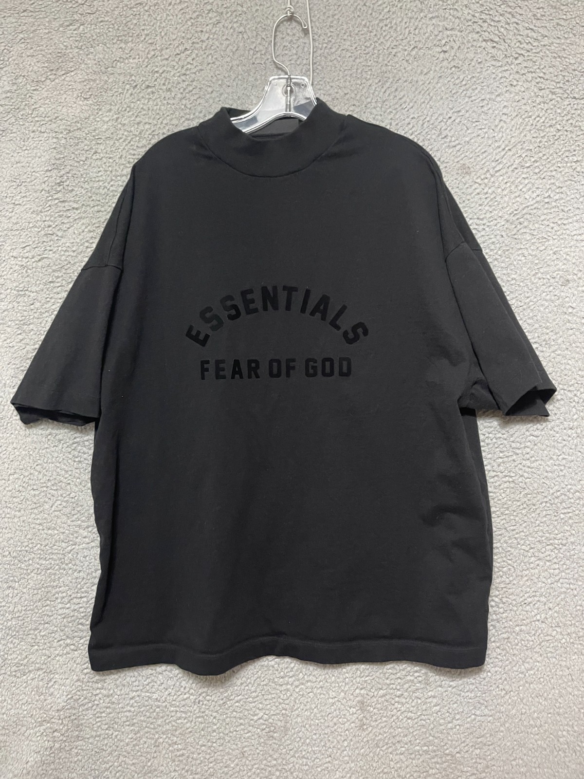 Fear of God Essentials Shirt Mens Small Black Logo Oversized Boxy Crew Tee gallery
