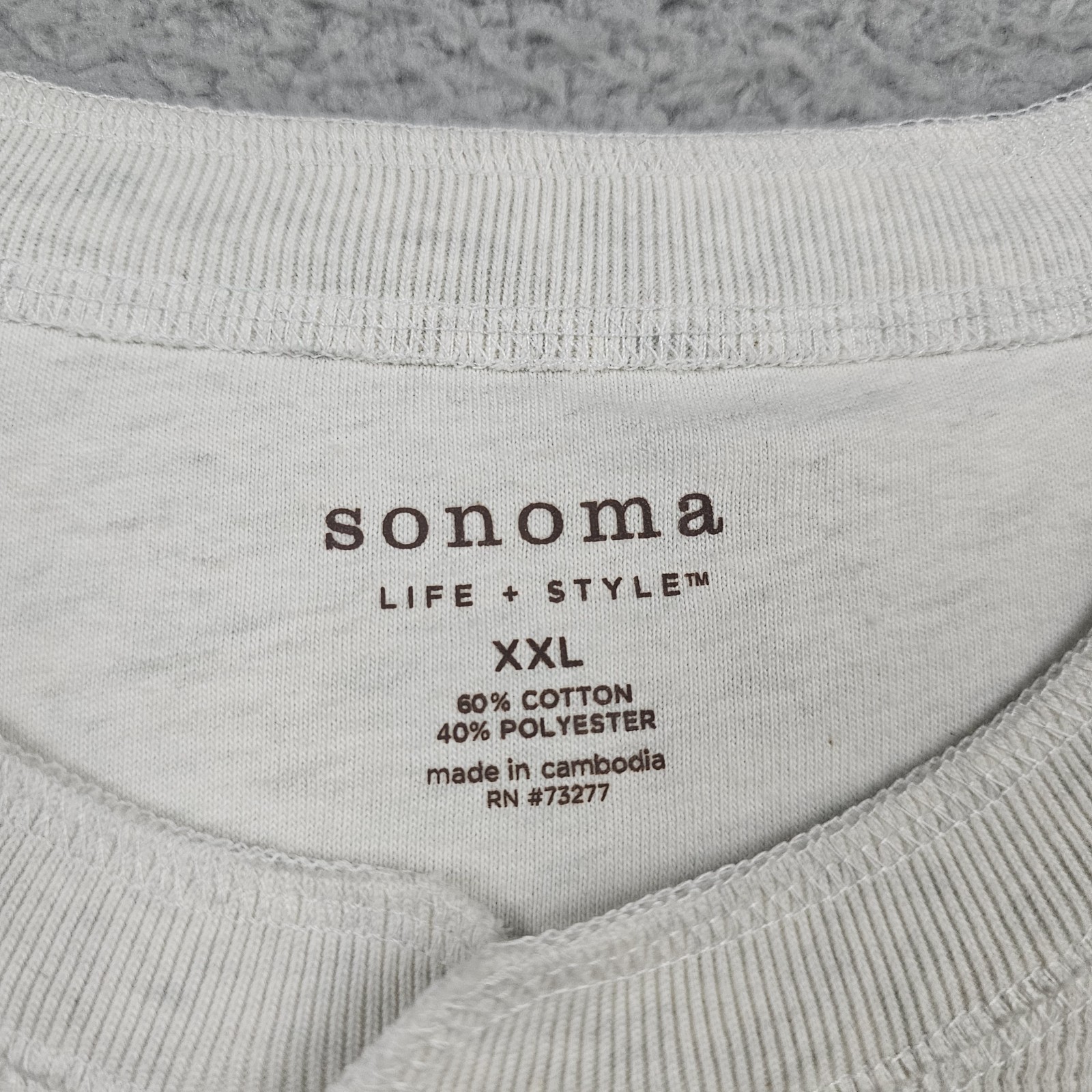 Sonoma Shirt Mens 2XL White Thermal Henley Long Sleeve Extra Soft New With Tags gallery