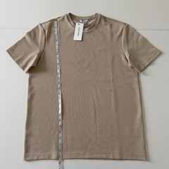 Calvin Klein Men’s Beige Waffle Textured Knit T-Shirt Crew Neck Logo Tee M NWT