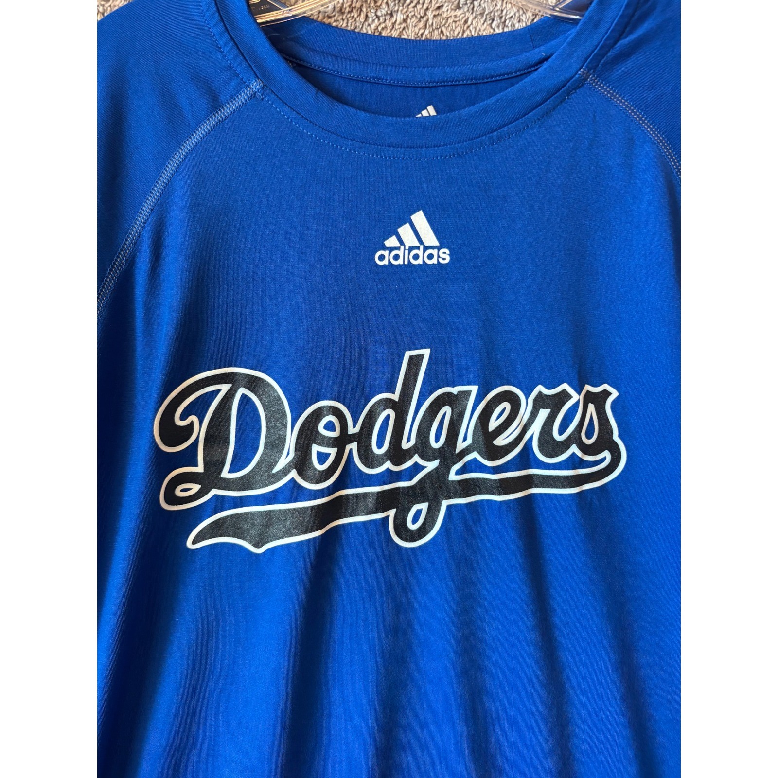 Adidas Los Angeles Dodgers Climalite Shirt Mens Blue Baseball MLB Tee gallery
