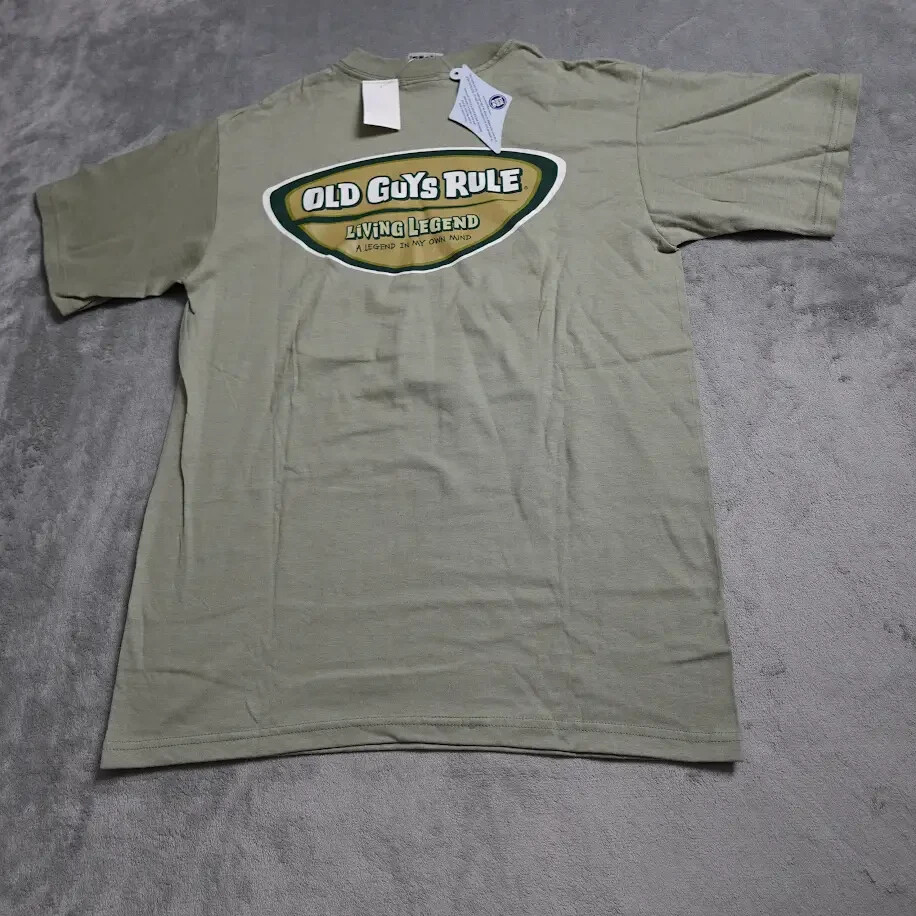 Old Guys Rule Ling Legend T-Shirt Men's Medium Green Pre Shrunk Short Sleeve! gallery