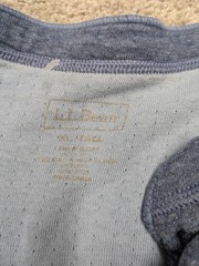 L.L.Bean River Driver Wool Henley Shirt Mens XLT Extra Large Tall Blue