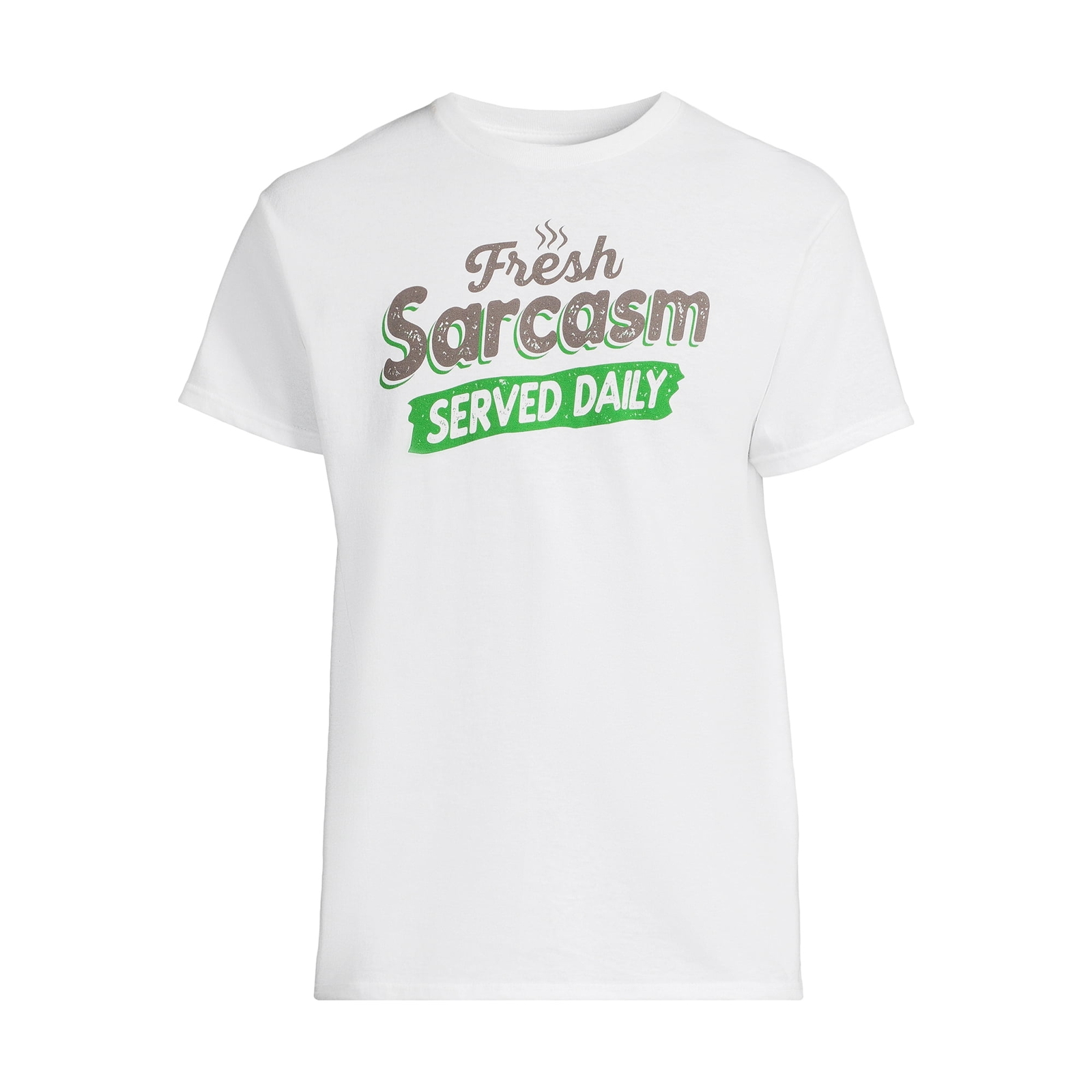 Fresh Sarcasm Served Daily Men’s White Graphic Short Sleeves T-Shirts Tee: S-3XL
