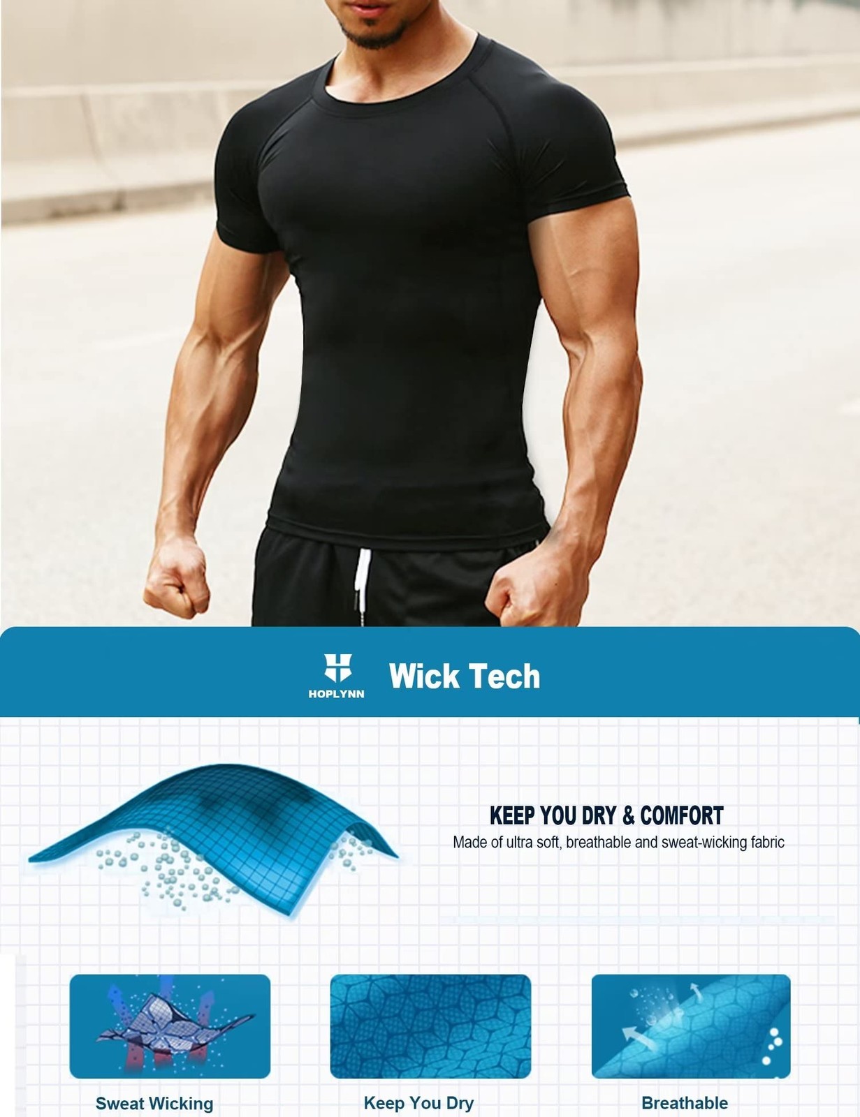4 Pack Workout Compression Shirts Men Long/Short Sleeve Rash Guard Athletic U... gallery