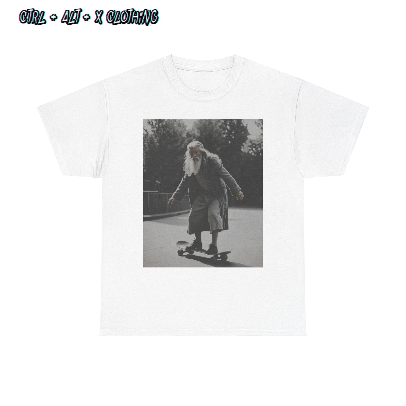 Gandalf Skateboard Tee, LOTR Fan Shirt, Fantasy Movie Gift, Magic Wizard Top,