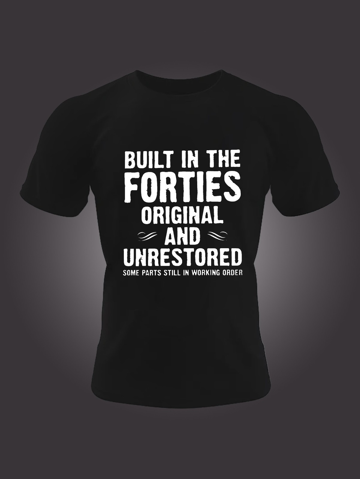 Comfy Built In The Forties Letter Print Men’s Short Sleeve Crew Neck Breathable