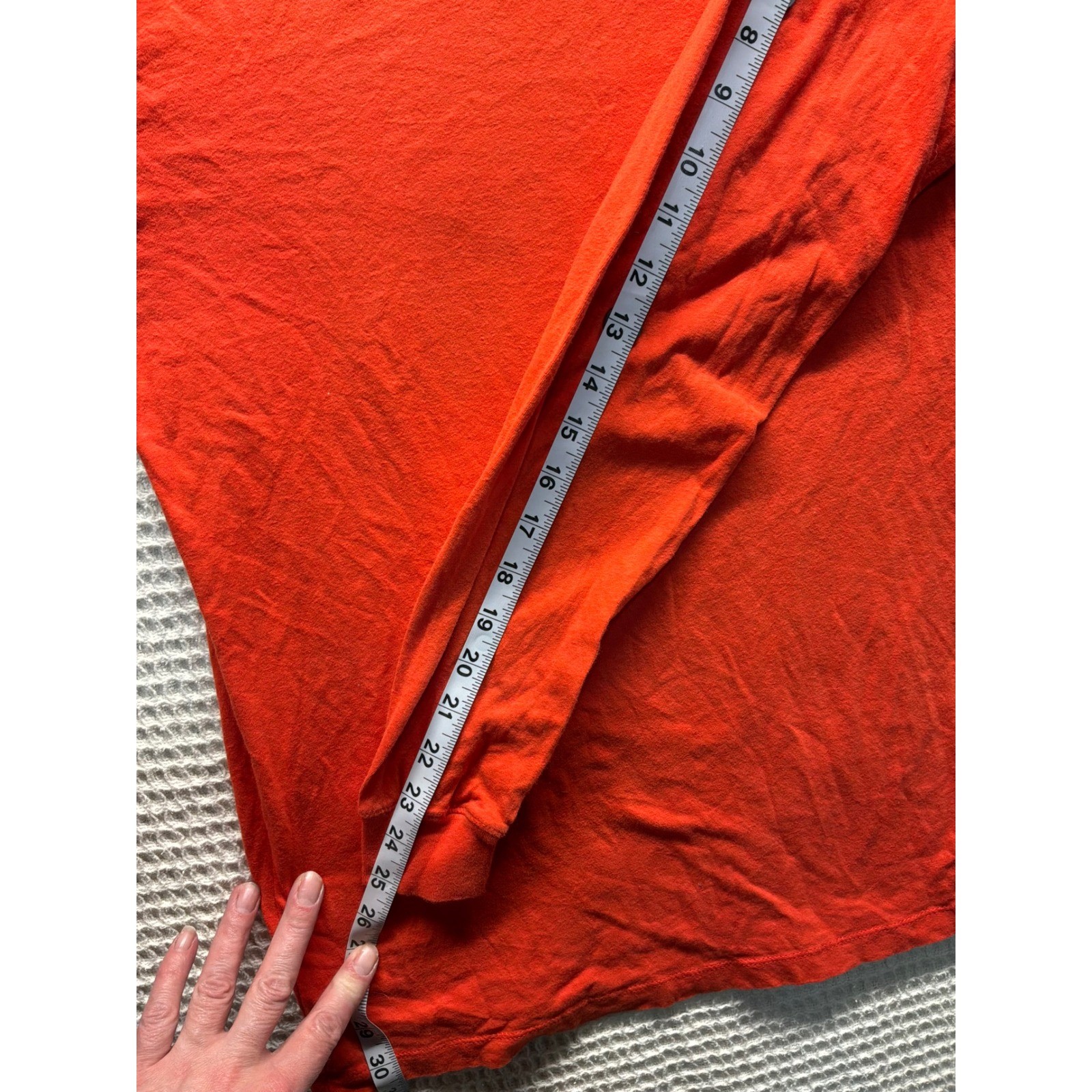 The North Face Long Sleeve T-Shirt Mens M Orange Red Box Logo NF0A3L3E gallery