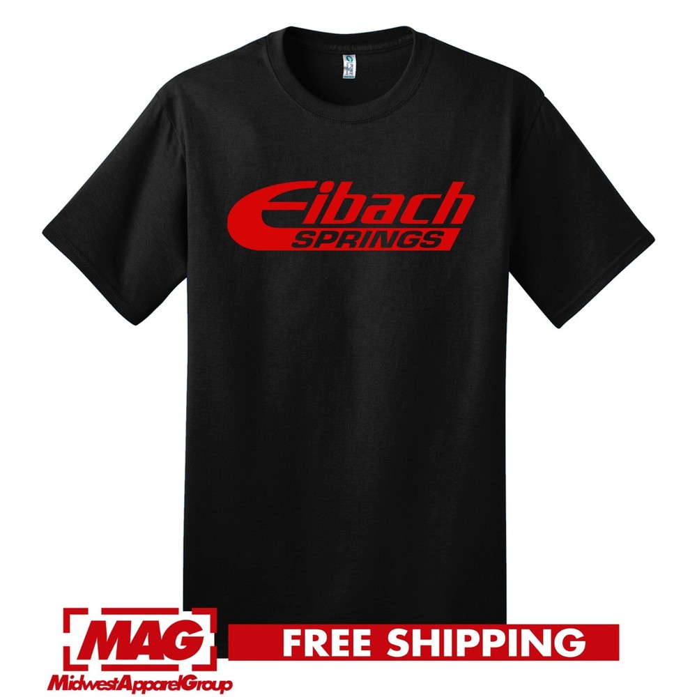 EIBACH BLACK T-SHIRT RED Springs Automotive Performance Shirt Tee Lift Auto