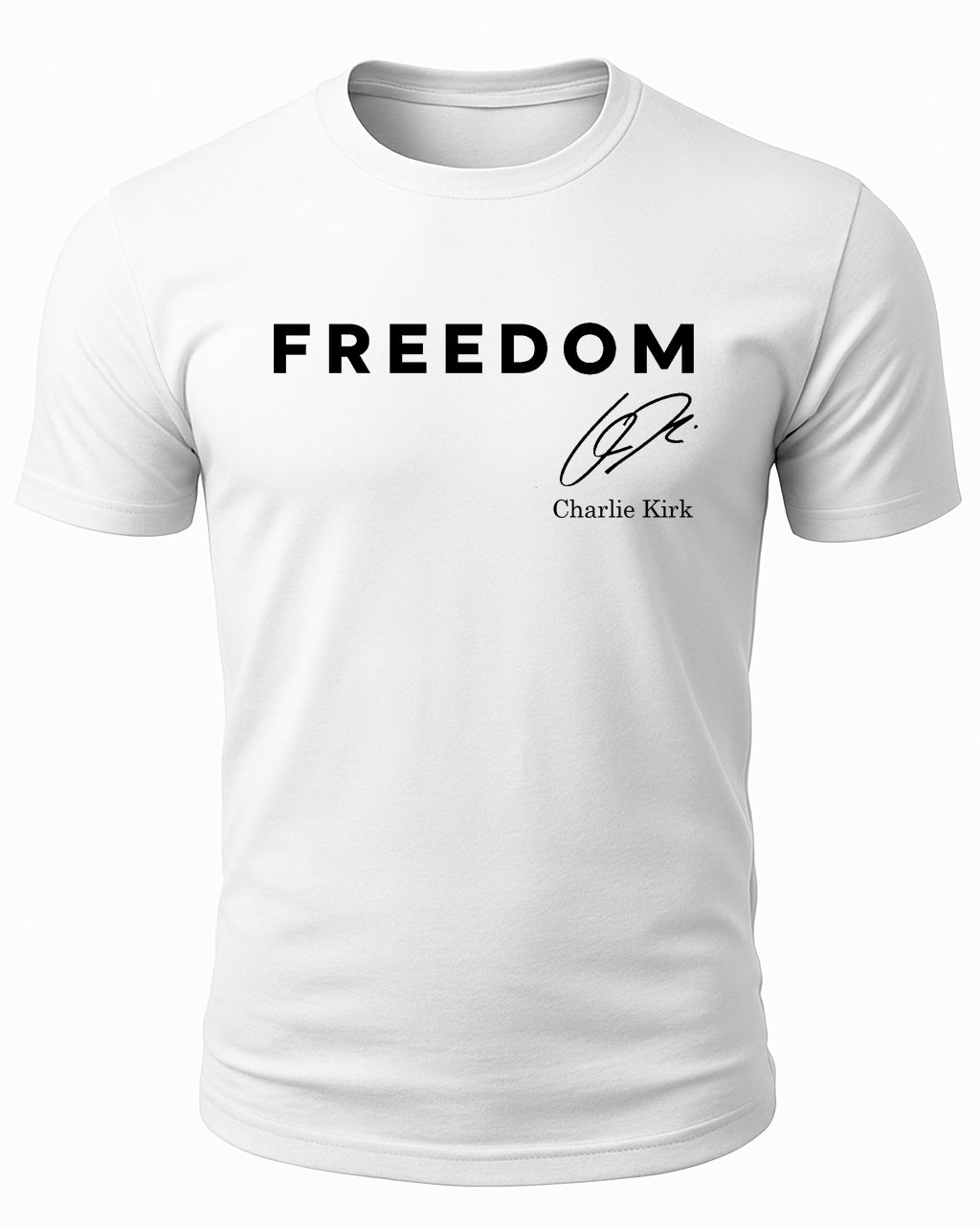 Charlie Kirk Freedom Signature USA American Patriotic T-Shirt gallery