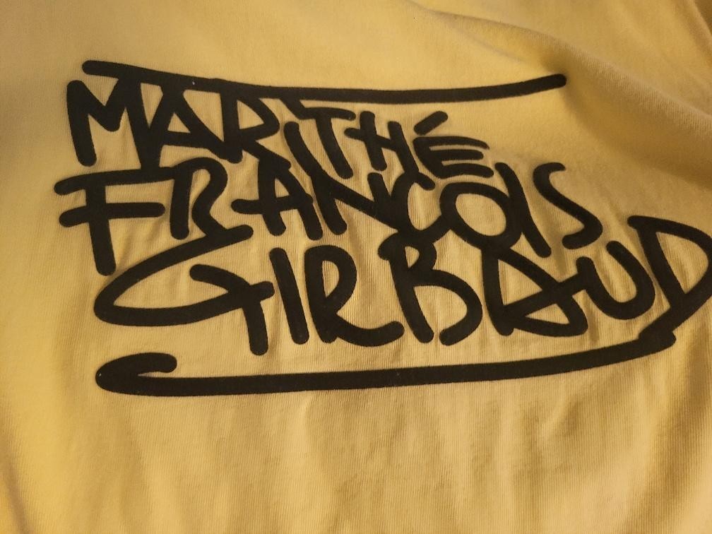EUC VTG Marithe Francois Girbaud T-Shirt Men's 2XL Tee Logo Yellow Raised Letter gallery
