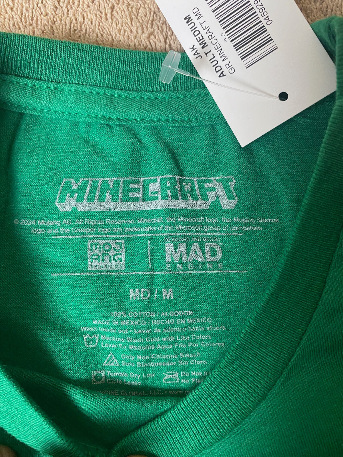 NWT-MINECRAFT Green Large Print Unisex High Quality Mad Engine Graphic Tee gallery