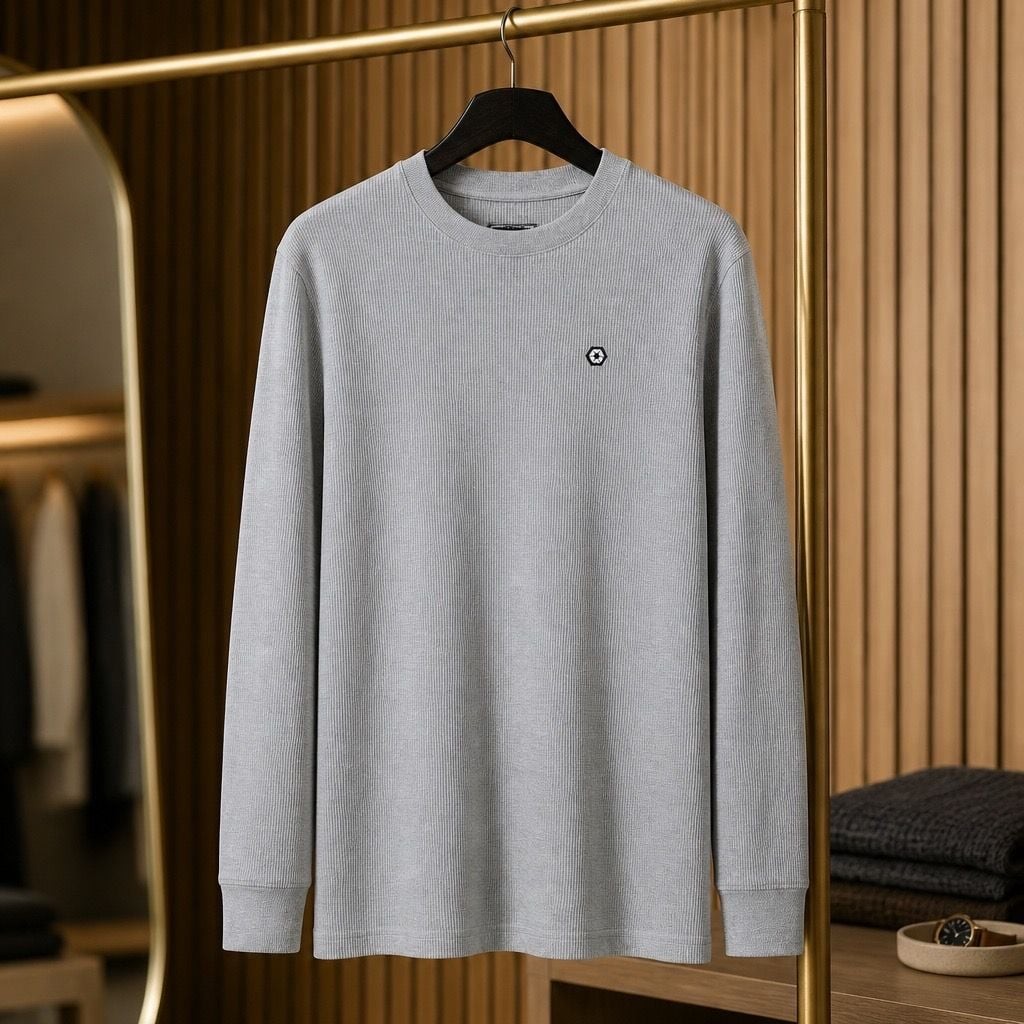 Southpole Authentic Collection Gray Waffle Knit Long Sleeve Shirt XL item 306 gallery